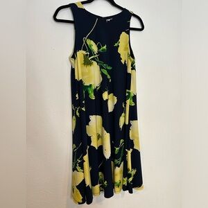 Anne Klein Blue and Yellow Halter Sundress Midi Size 6